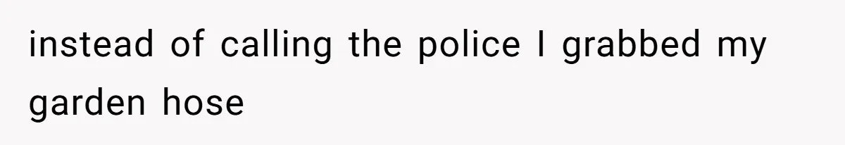 instead of calling the police I grabbed my garden hose