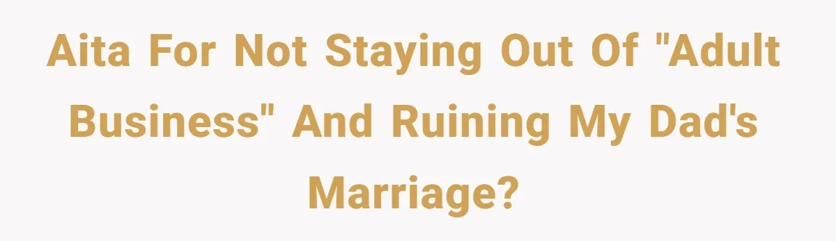 AITA For Not Staying Out Of "Adult Business" And Ruining My Dad's Marriage?