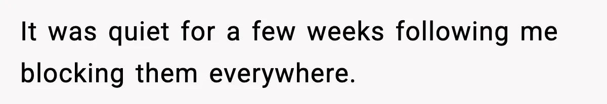 It was quiet for a few weeks following me blocking them everywhere.