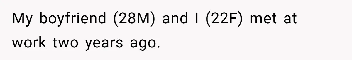 My boyfriend (28M) and I (22F) met at work two years ago.