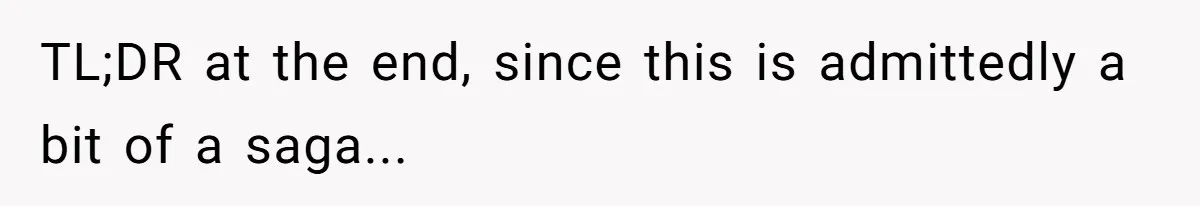 TL;DR at the end, since this is admittedly a bit of a saga...