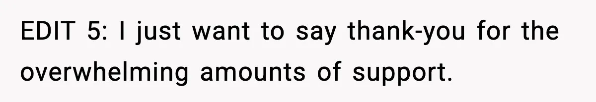 EDIT 5: I just want to say thank-you for the overwhelming amounts of support.