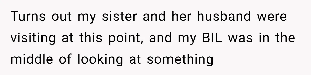 Turns out my sister and her husband were visiting at this point, and my BIL was in the middle of looking at something