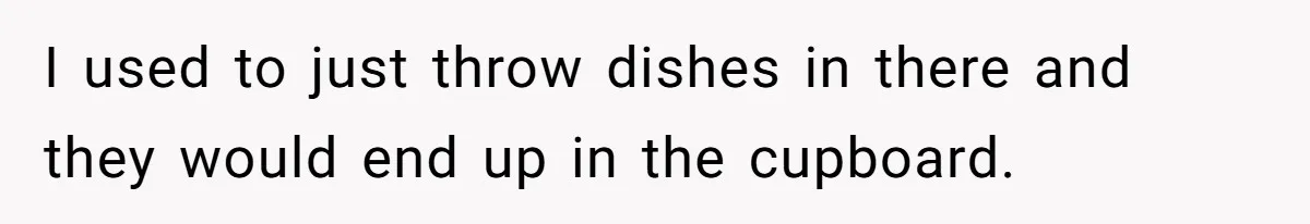 I used to just throw dishes in there and they would end up in the cupboard.