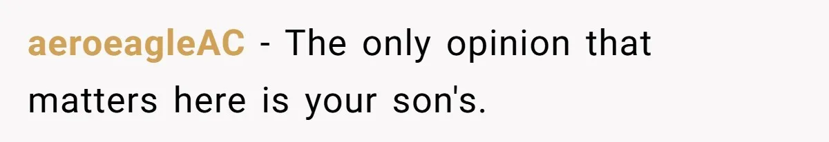 aeroeagleAC − The only opinion that matters here is your son's.