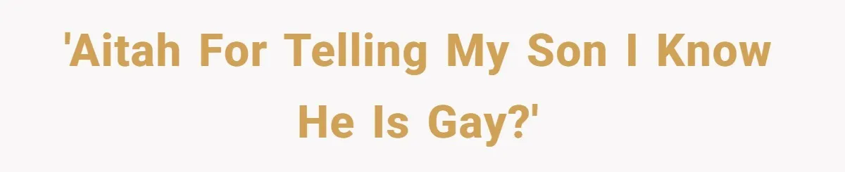 'AITAH for telling my son I know he is gay?'