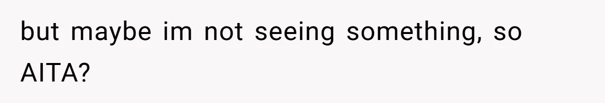 but maybe im not seeing something, so AITA?