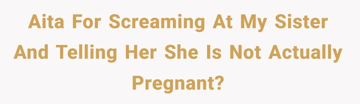 AITA for screaming at my sister and telling her she is not actually pregnant?