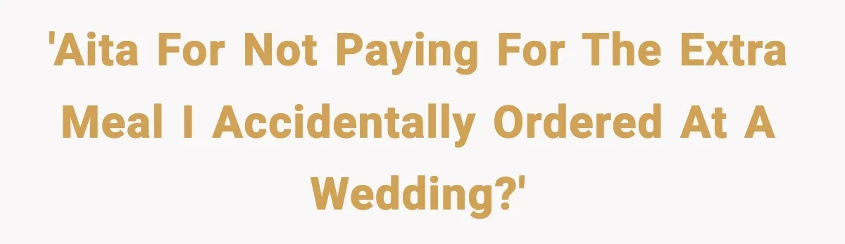 'AITA for not paying for the extra meal I accidentally ordered at a wedding?'