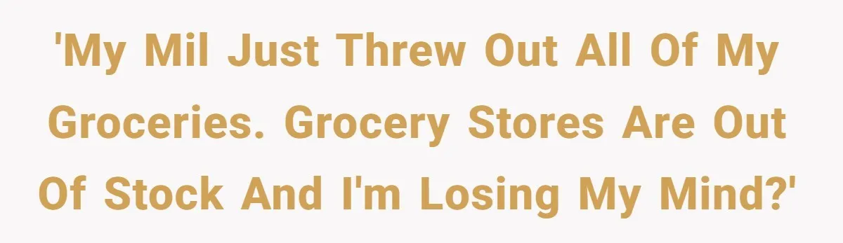 'My MIL just threw out all of my groceries. Grocery stores are out of stock and I'm losing my mind?'