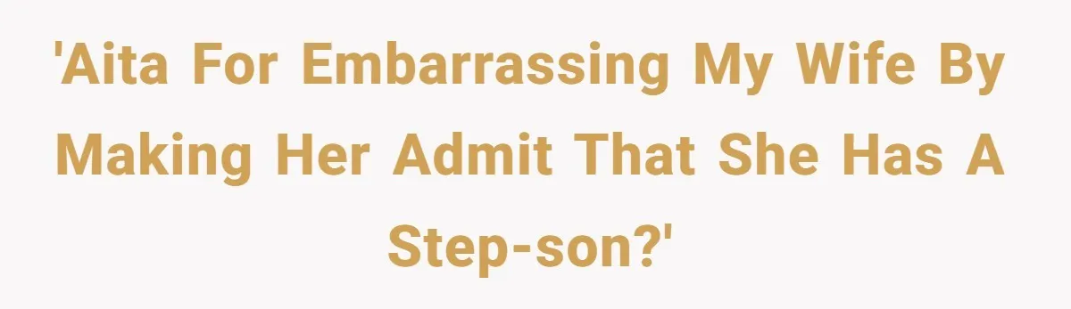 'AITA for embarrassing my wife by making her admit that she has a step-son?'