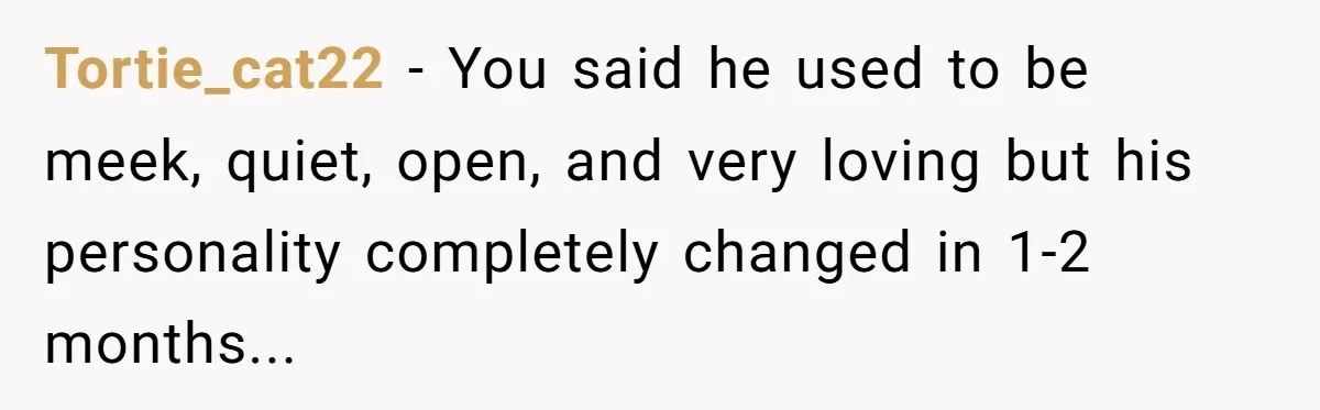 Tortie_cat22 - You said he used to be meek, quiet, open, and very loving but his personality completely changed in 1-2 months...