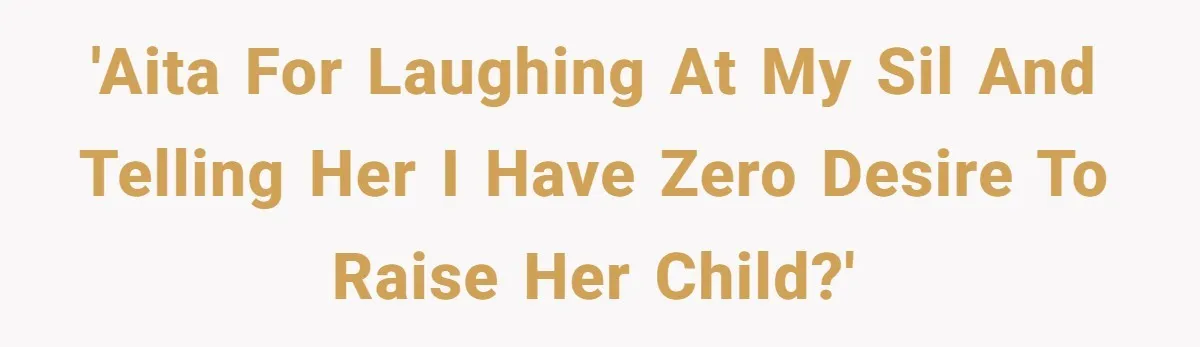 'AITA for Laughing at my SIL and Telling Her I Have Zero Desire to Raise Her Child?'