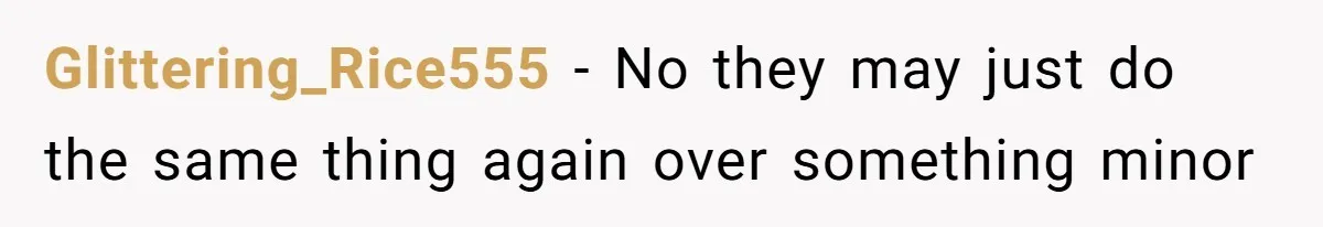 Glittering_Rice555 − No they may just do the same thing again over something minor