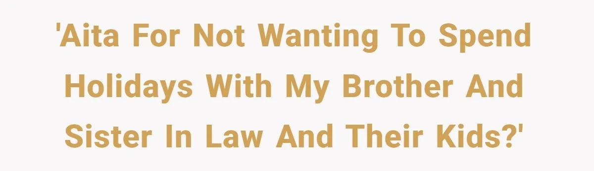 'AITA for not wanting to spend holidays with my brother and sister in law and their kids?'