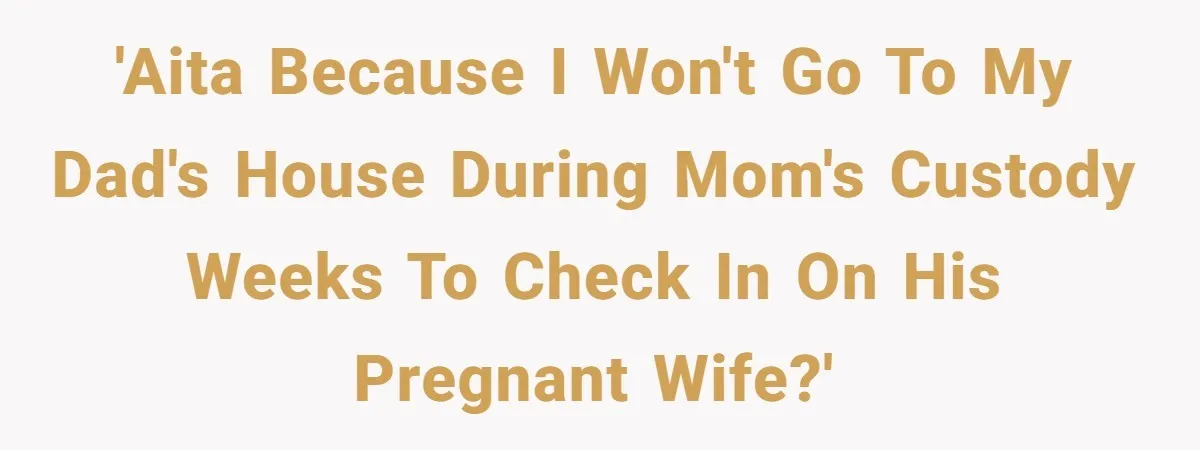 'AITA because I won't go to my dad's house during mom's custody weeks to check in on his pregnant wife?'