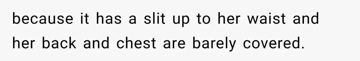 because it has a slit up to her waist and her back and chest are barely covered.