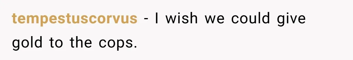 tempestuscorvus − I wish we could give gold to the cops.