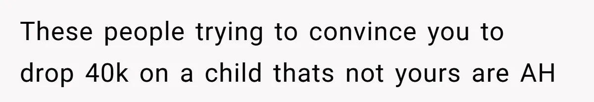 These people trying to convince you to drop 40k on a child thats not yours are AH