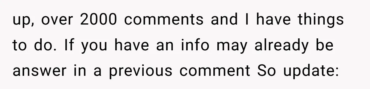 up, over 2000 comments and I have things to do. If you have an info may already be answer in a previous comment So update: