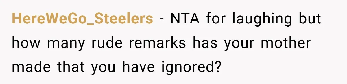 When a Mother-in-Law Criticizes a Wedding Dress and Gets a Real Response HereWeGo_Steelers − NTA for laughing but how many rude remarks has your mother made that you have ignored?