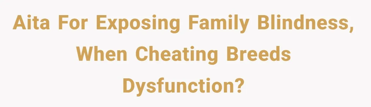 AITA For Exposing Family Blindness, When Cheating Breeds Dysfunction?