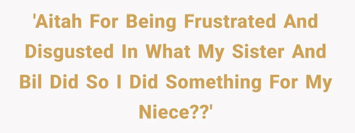 'AITAH for being frustrated and disgusted in what my sister and BIL did so I did something for my niece??'