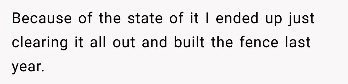 Because of the state of it I ended up just clearing it all out and built the fence last year.