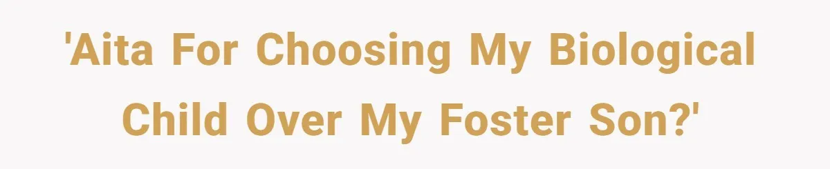 'AITA for choosing my biological child over my foster son?'