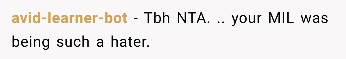avid-learner-bot − Tbh NTA. .. your MIL was being such a hater.
