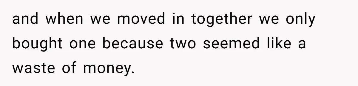 and when we moved in together we only bought one because two seemed like a waste of money.