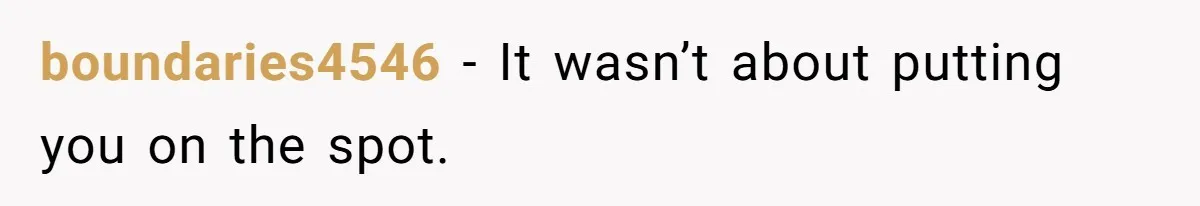 boundaries4546 − It wasn’t about putting you on the spot.