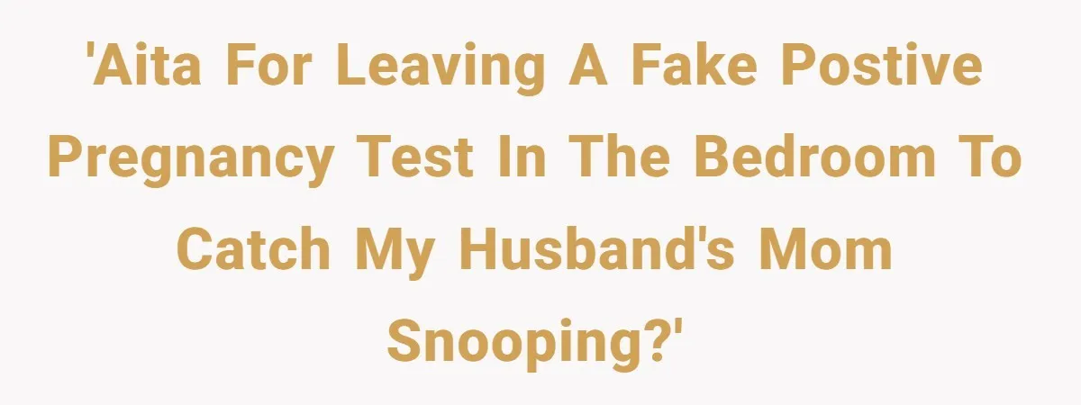 'AITA for leaving a fake postive pregnancy test in the bedroom to catch my husband's mom snooping?'