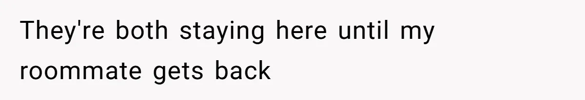 They're both staying here until my roommate gets back