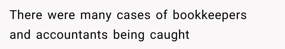 There were many cases of bookkeepers and accountants being caught