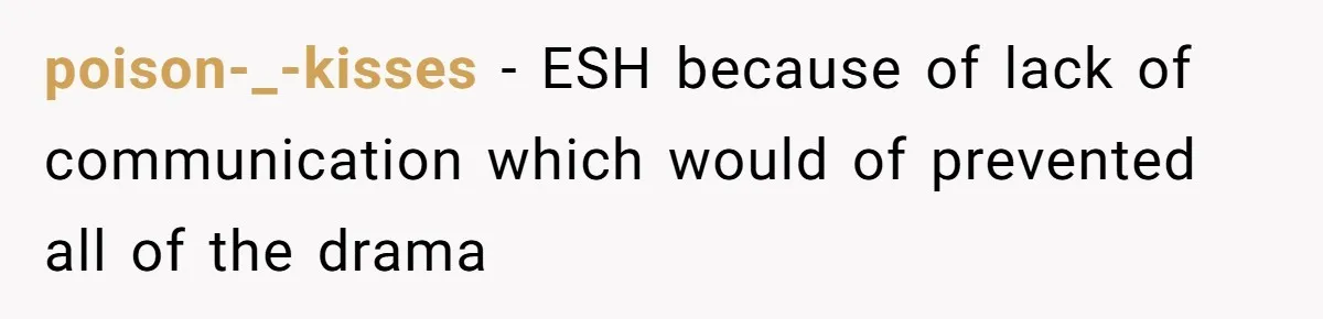poison-_-kisses − ESH because of lack of communication which would of prevented all of the drama