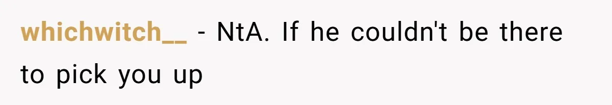 whichwitch__ − NtA. If he couldn't be there to pick you up