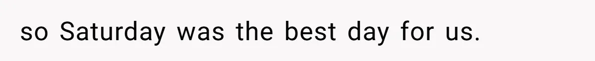 so Saturday was the best day for us.