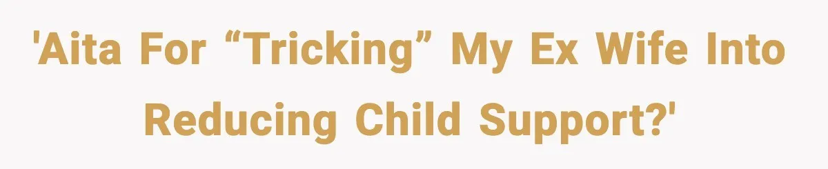 'Aita For “tricking” my ex wife into reducing child support?'