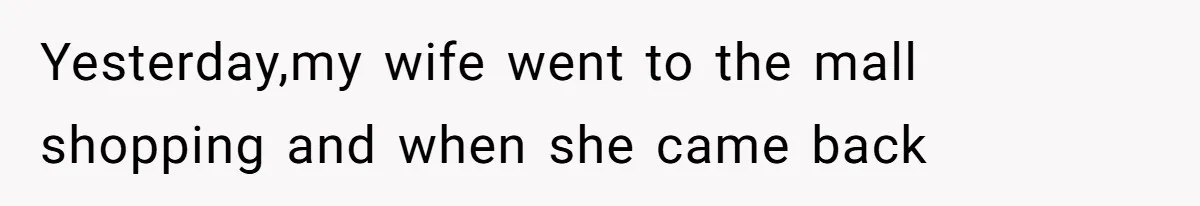 Yesterday,my wife went to the mall shopping and when she came back