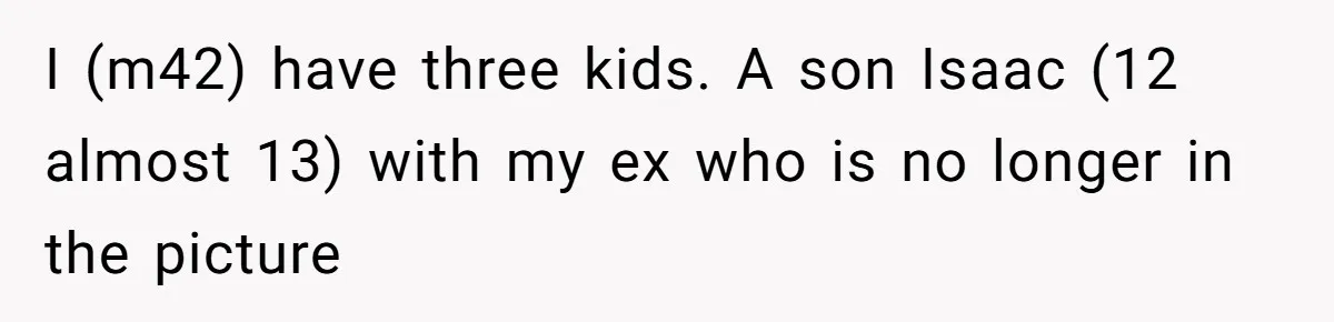 I (m42) have three kids. A son Isaac (12 almost 13) with my ex who is no longer in the picture