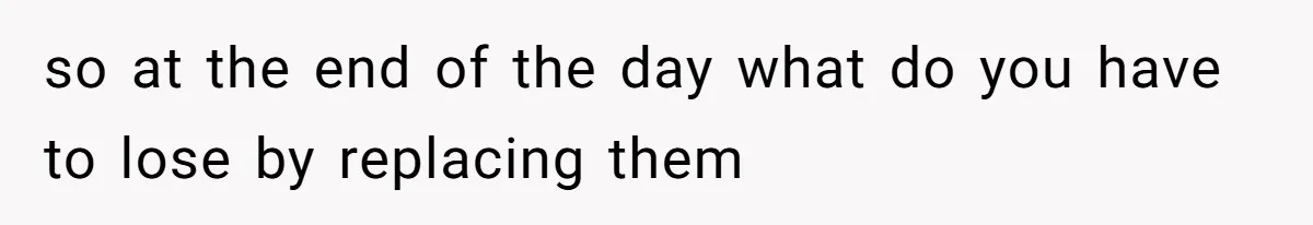 so at the end of the day what do you have to lose by replacing them
