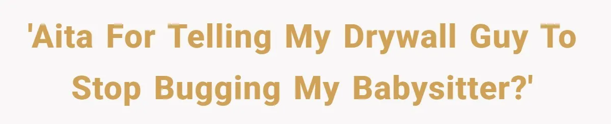 'AITA for telling my drywall guy to stop bugging my babysitter?'