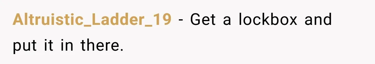 Altruistic_Ladder_19 − Get a lockbox and put it in there.