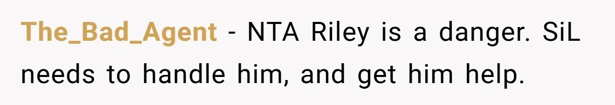 The_Bad_Agent − NTA Riley is a danger. SiL needs to handle him, and get him help.