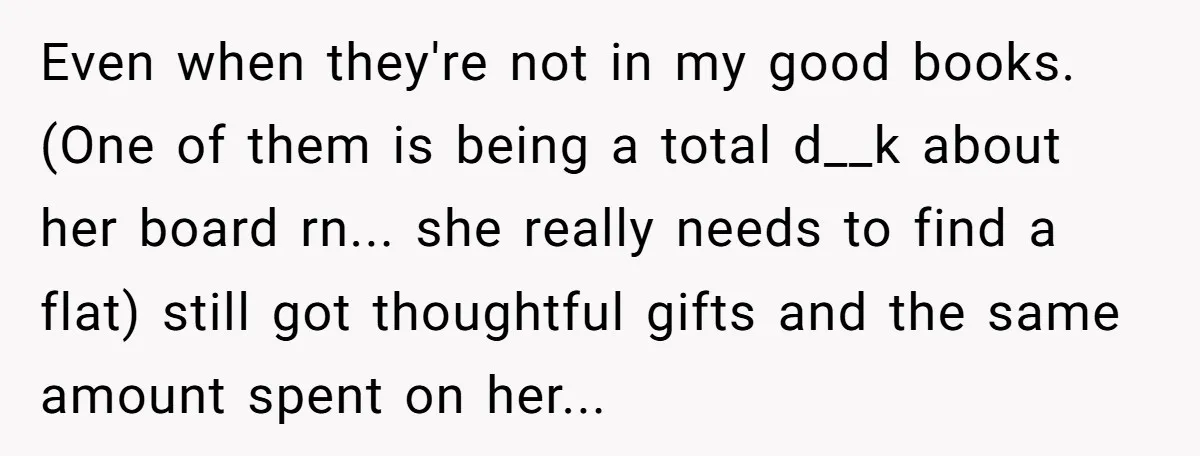 Even when they're not in my good books. (One of them is being a total d__k about her board rn... she really needs to find a flat) still got thoughtful...