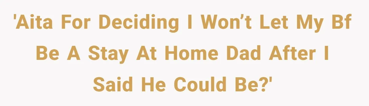 'AITA for deciding I won’t let my bf be a stay at home dad after I said he could be?'