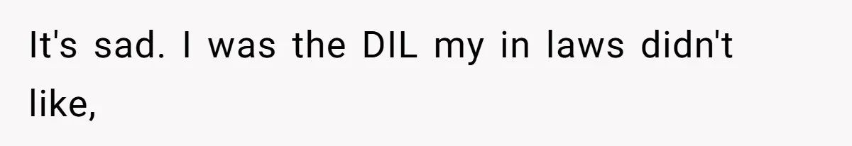 It's sad. I was the DIL my in laws didn't like,