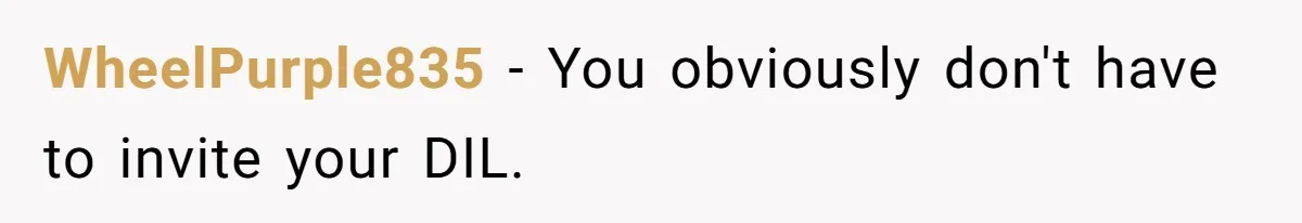 WheelPurple835 − You obviously don't have to invite your DIL.