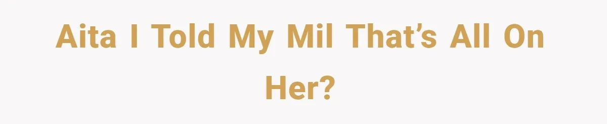 AITA I told my MIL that’s all on her?